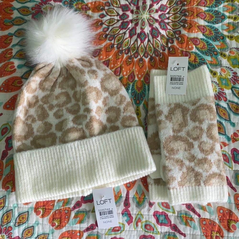 Hat and fingerless glove set